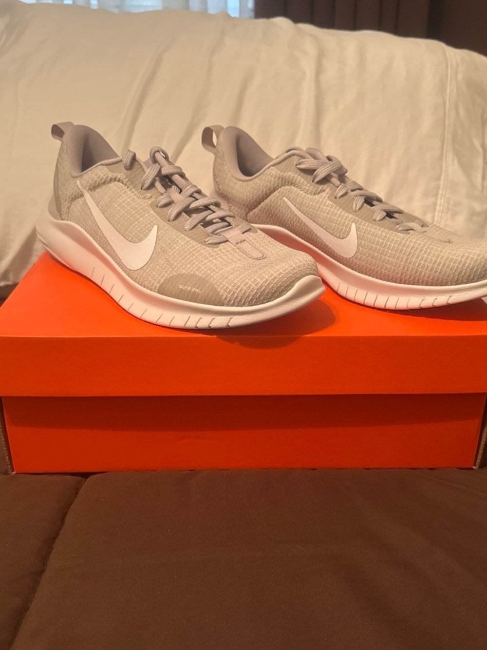 Nike Light Gray and White Trainer Sneakers